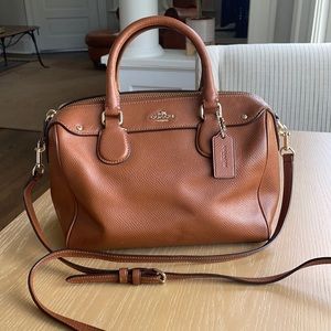 Coach dark tan leather bag